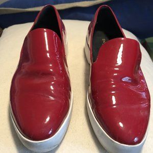 Donna Karan red patent leather shoes
